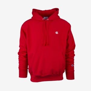 Red Champion Reverse Weave Pullover Hoodie